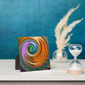 Orange Mandelbrot Swirl Tabletop Plaque mit Easel Fotoplatte (InSitu)