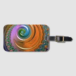 Orange Mandelbrot Wirbel Gepäckmarke Gepäckanhänger