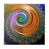 Orange Mandelbrot Wirbel Keramik Tile Fliese (Vorderseite)