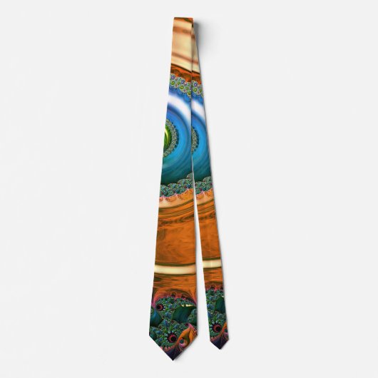 Orange Mandelbrot Wirbel Neck Tie Krawatte (Vorderseite)