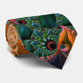 Orange Mandelbrot Wirbel Neck Tie Krawatte (Gerollt)