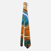 Orange Mandelbrot Wirbel Neck Tie Krawatte (Rückseite)