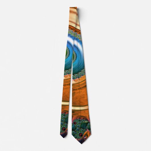 Orange Mandelbrot Wirbel Neck Tie Krawatte (Rückseite)