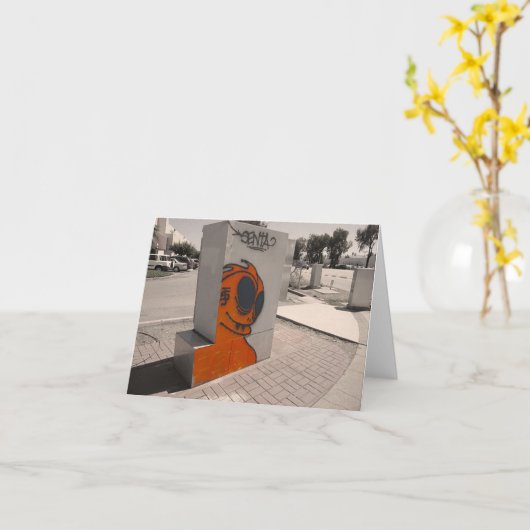 Orange Mann Karte (Gelbe Blume)