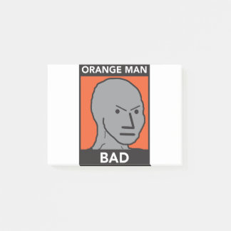 Orange Mann-Schlechtes Post-it Klebezettel
