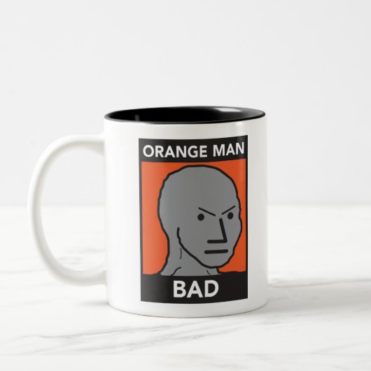 Orange Mann-Schlechtes Zweifarbige Tasse (Links)