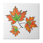 Orange Maple Leaf Fliese (Vorderseite)