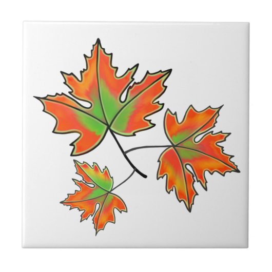 Orange Maple Leaf Fliese (Vorderseite)