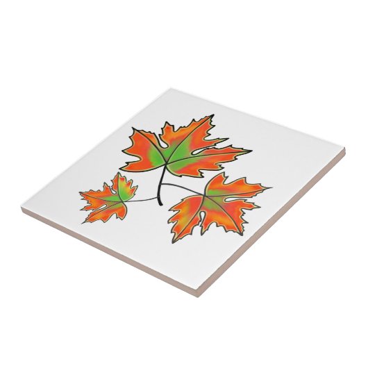 Orange Maple Leaf Fliese (Seite)