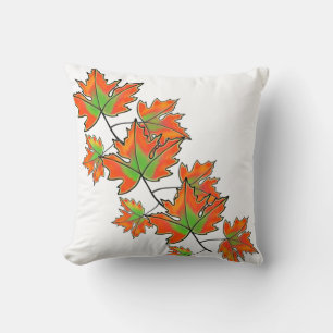 Orange Maple Leaf Kissen