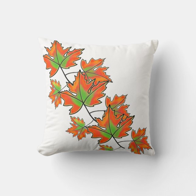 Orange Maple Leaf Kissen (Vorderseite)
