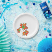 Orange Maple Leaf Pappteller (Party)
