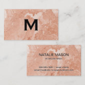 Orange Marble | Monogramm Visitenkarte (Vorne/Hinten)