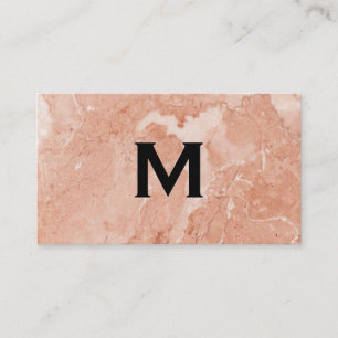 Orange Marble Monogramm Visitenkarte