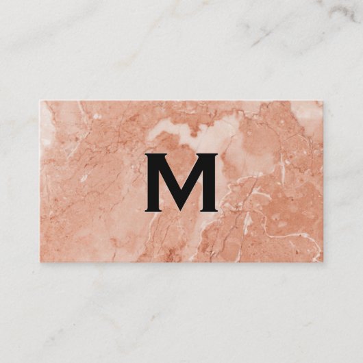 Orange Marble | Monogramm Visitenkarte (Vorderseite)