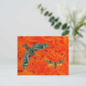 Orange Marbled Moth Postcard Postkarte (Stehend Vorderseite)