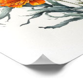 Orange Marigold Blume Art Print Poster (Ecke)