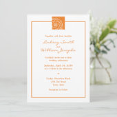 Orange Marigold Blume Floral Wedding Einladung (Stehend Vorderseite)