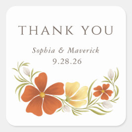 Orange & Marigold Bold Floral Danke Sticker