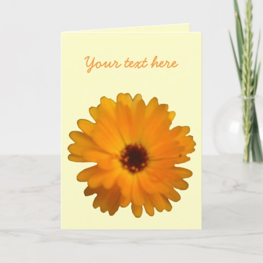 Orange Marigold Customizable Grußkarte Karte (Vorderseite)