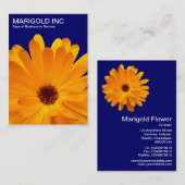 Orange Marigold - Deep Navy Blue Visitenkarte (Vorne/Hinten)