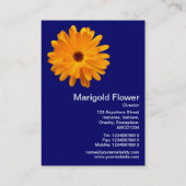 Orange Marigold - Deep Navy Blue Visitenkarte (Rückseite)