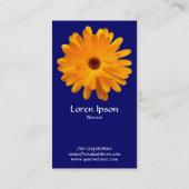 Orange Marigold - Deep Navy Blue Visitenkarte (Rückseite)