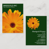 Orange Marigold - Dunkelgrün Visitenkarte (Vorne/Hinten)