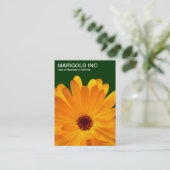 Orange Marigold - Dunkelgrün Visitenkarte (Stehend Vorderseite)