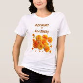 ORANGE MARIGOLD FLORAL WOMEN'S WHITE SHORT SLEEVES Tri-Blend SHIRT (Vorderseite)