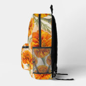Orange marigold flowers pattern bedruckter rucksack (Rechts)