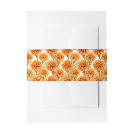 Orange marigold flowers pattern einladungsbanderole (Vorderseite Beispiel)