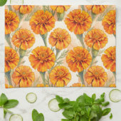 Orange marigold flowers pattern geschirrtuch (Gefaltet)