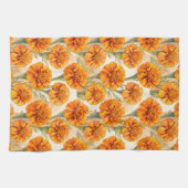 Orange marigold flowers pattern geschirrtuch (Horizontal)
