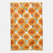 Orange marigold flowers pattern geschirrtuch (Vertikal)
