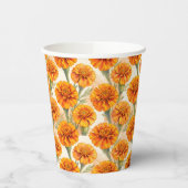 Orange marigold flowers pattern pappbecher (Links)