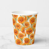 Orange marigold flowers pattern pappbecher (Rechts)