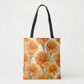 Orange marigold flowers pattern tasche (Vorderseite)