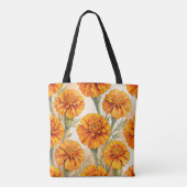 Orange marigold flowers pattern tasche (Rückseite)
