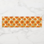 Orange marigold flowers pattern wasserflaschenetikett (Einzelnes Label)
