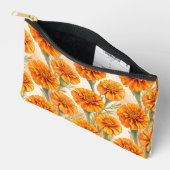 Orange marigold flowers pattern zubehörtasche (Offen)