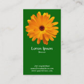 Orange Marigold - Grüne Grüne Visitenkarte (Rückseite)