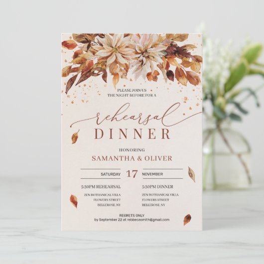 Orange Marigold HerbstBlume Boho Probe Einladung (Stehend Vorderseite)