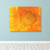 Orange Marigold Macro Canvas Print Leinwanddruck (Insitu (Holzboden))