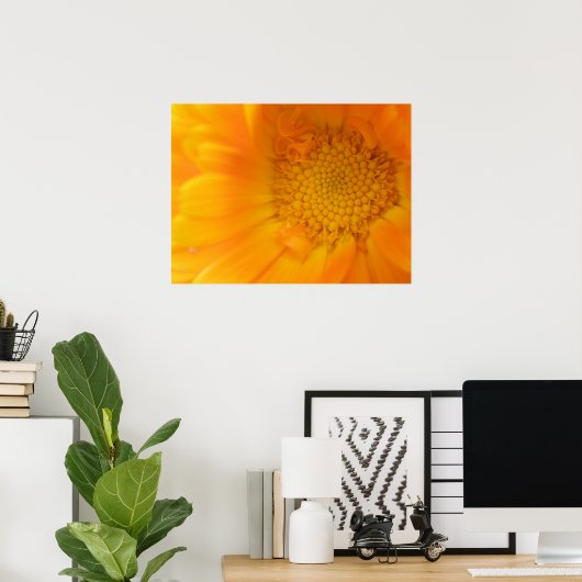 Orange Marigold Macro Print Poster (Heimbüro)