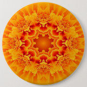 Orange Marigold Mandala Button (Vorderseite)
