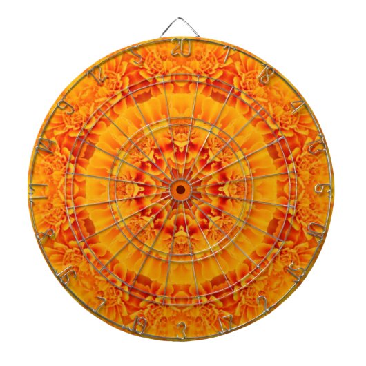 Orange Marigold Mandala Dartscheibe (vorne)