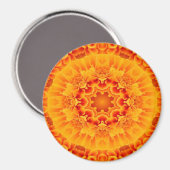 Orange Marigold Mandala Magnet (Vorderseite/Rückseite)