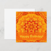 Orange Marigold Mandala Mitteilungskarte (Vorne/Hinten)