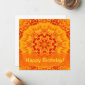 Orange Marigold Mandala Mitteilungskarte (Vorderseite/Rückseite Beispiel)